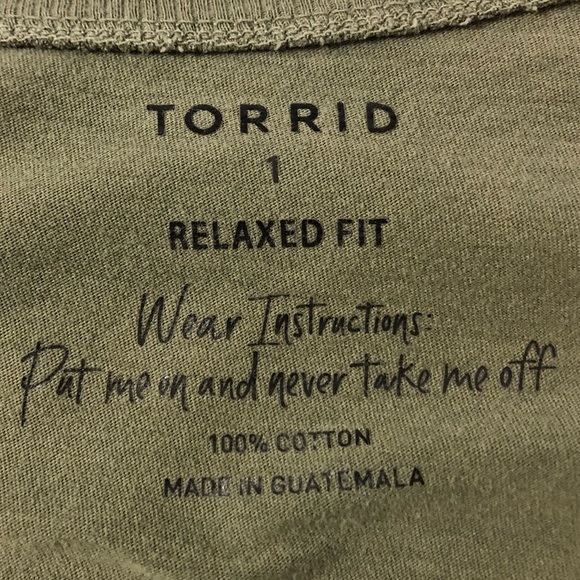 Torrid Olive Green Succulent Skull Oversized Jersey Graphic Tee Size 1 - Picture 7 of 8